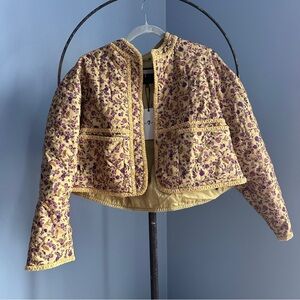 7 For All Mankind Purple and Yellow Floral Jacket